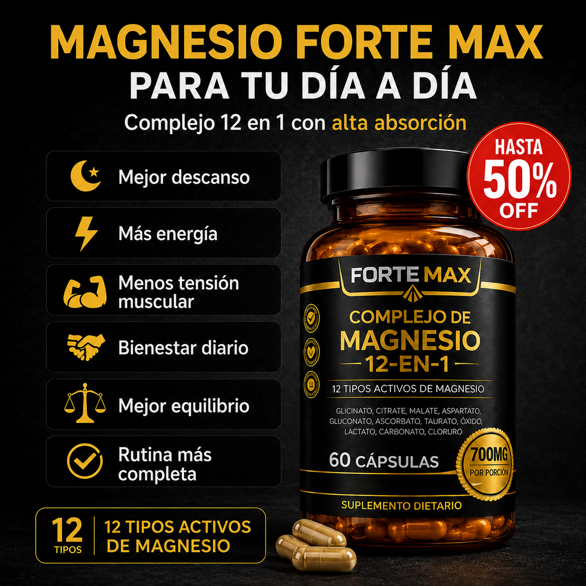 Complejo de Magnesio 12 en 1 - Forte Max