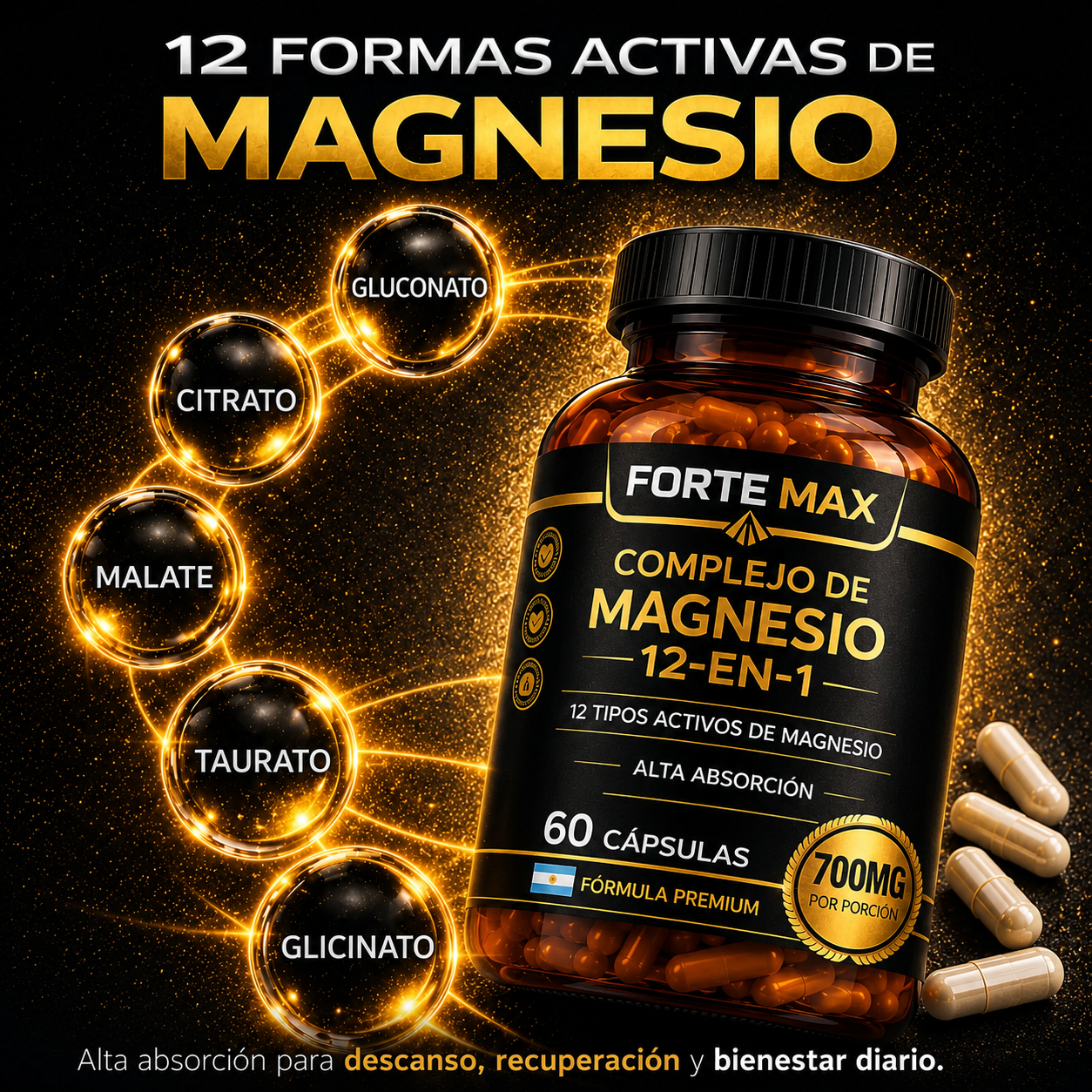60 CÁPSULAS EXTRAS - Complejo De Magnesio